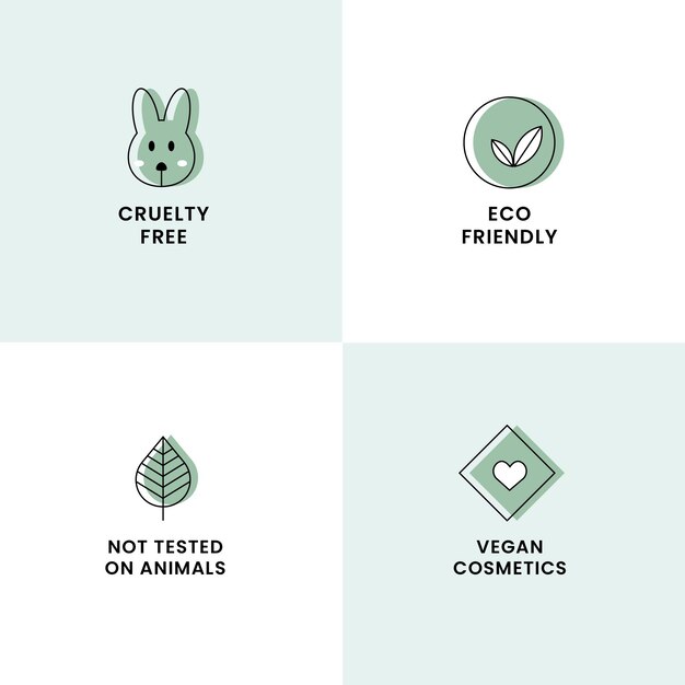 Cruelty free hand drawn label pack