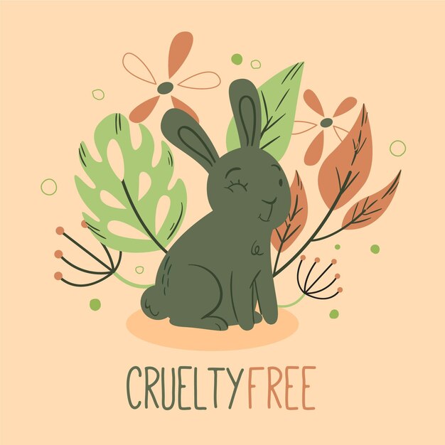 cruelty free message and cute bunny
