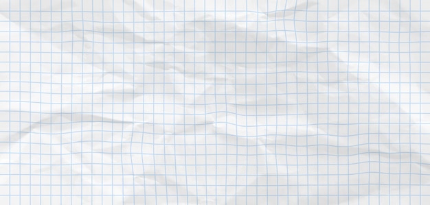 Crumpled blue checkered paper texture realisric