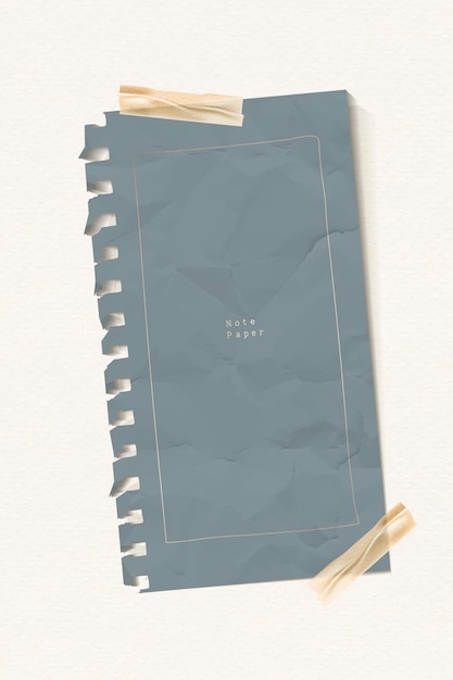 Crumpled gray note paper template