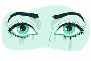 Free vector crying eyes concept illustration