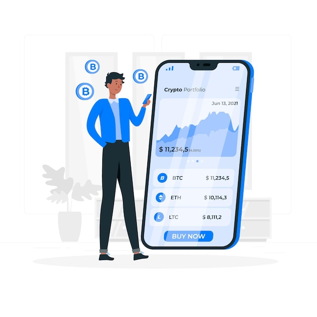 Crypto portfolio concept illustration