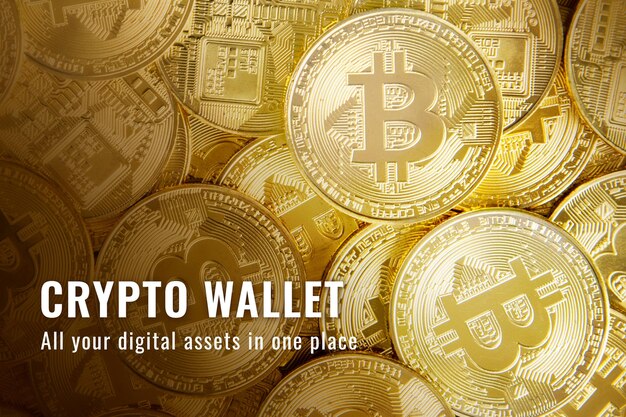 Crypto wallet finance template vector open-source blockchain blog banner