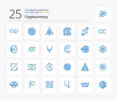 Free vector cryptocurrency 25 blue color icon pack including coin crypto currency dubaicoin crypto bit bay