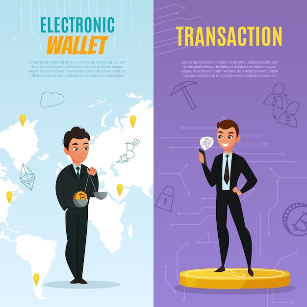 Free vector cryptocurrency banners set