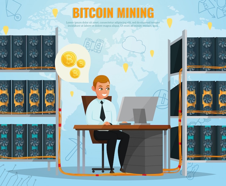 Free Vector cryptocurrency bitcoin illustration