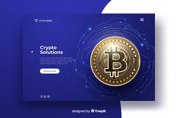 Free vector cryptocurrency landing page