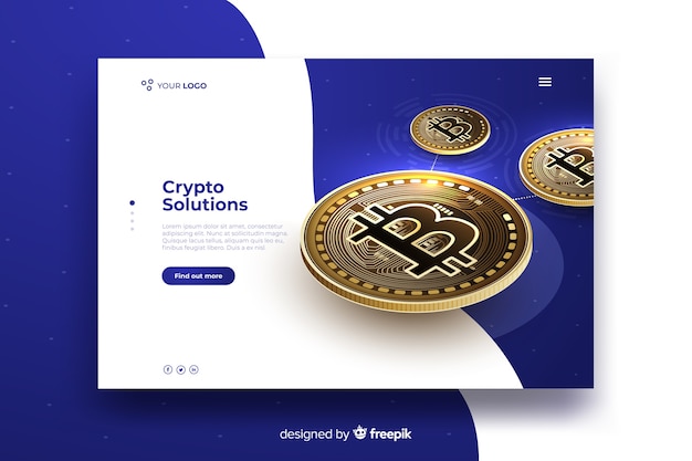 Free vector cryptocurrency landing page