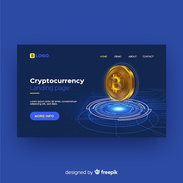 Free vector cryptocurrency landing page