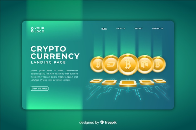 Free vector cryptocurrency landing page