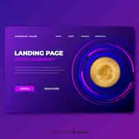 Free vector cryptocurrency landing page