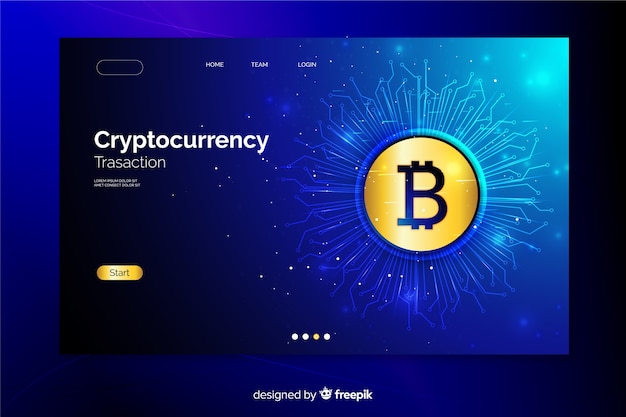 Free vector cryptocurrency landing page