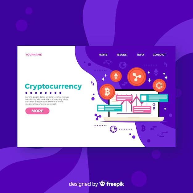 Free vector cryptocurrency landing page