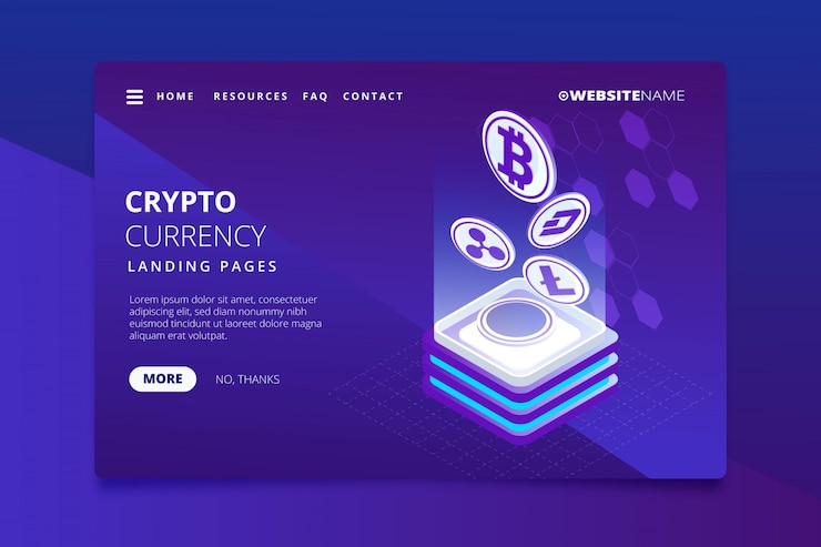 Free Vector cryptocurrency landing page