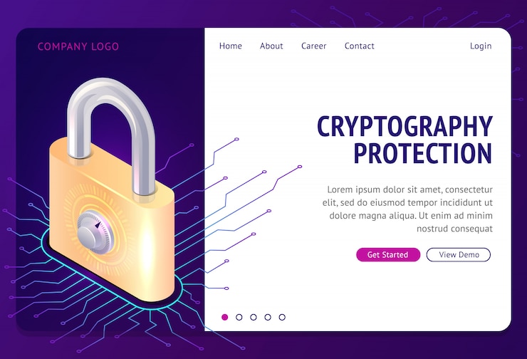 Free Vector cryptography protection, web template