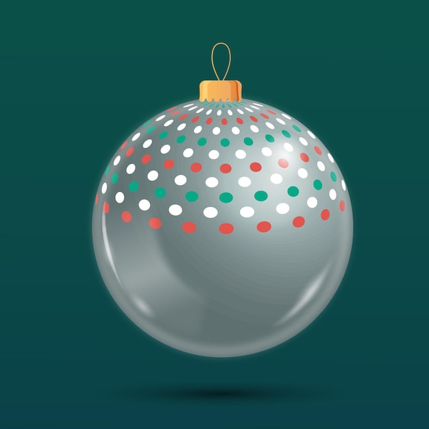 Free vector crystal christmas ball ornament