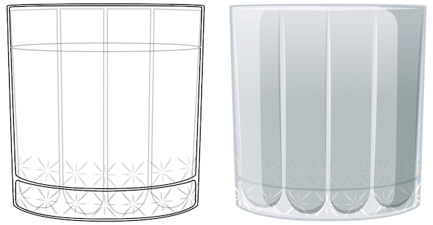 Free vector crystal glassware vector illustration