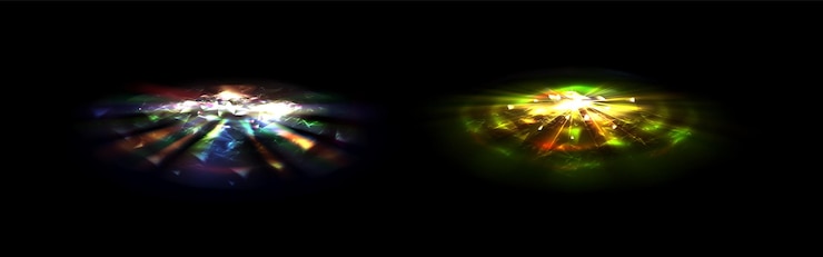 Free Vector crystal light leak effect set on black background