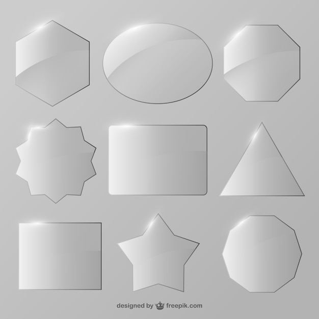 Free vector crystal shapes set