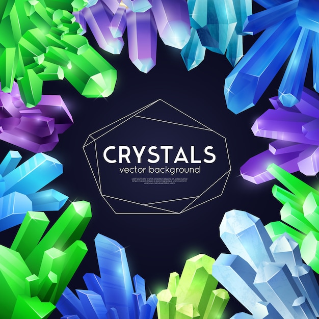 Free vector crystals colorful realistic background