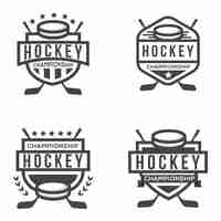 Free vector cuatro logotipos para hockey