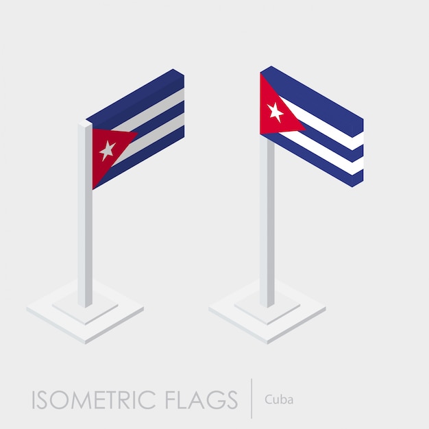 Free vector cuba isometric flag