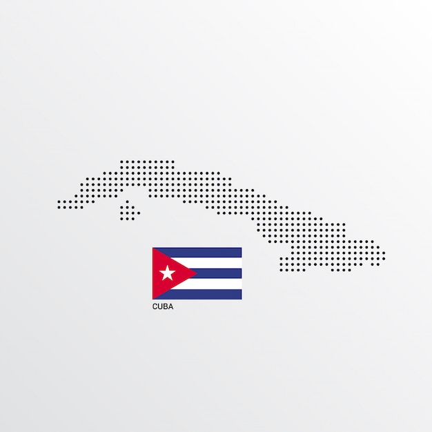 Free vector cuba map design with flag and light background vector