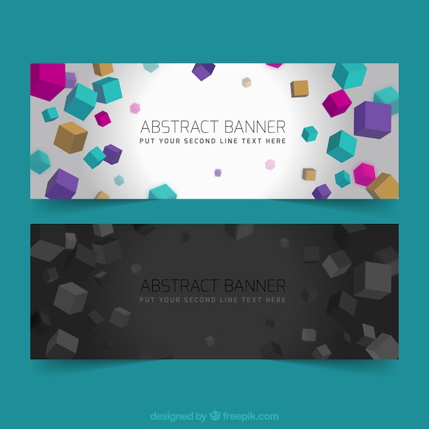 Free vector cubes abstract banners