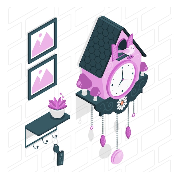 Cuckoo clock concept illustration