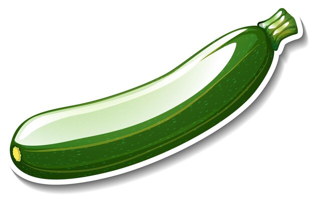 Cucumber sticker on white background