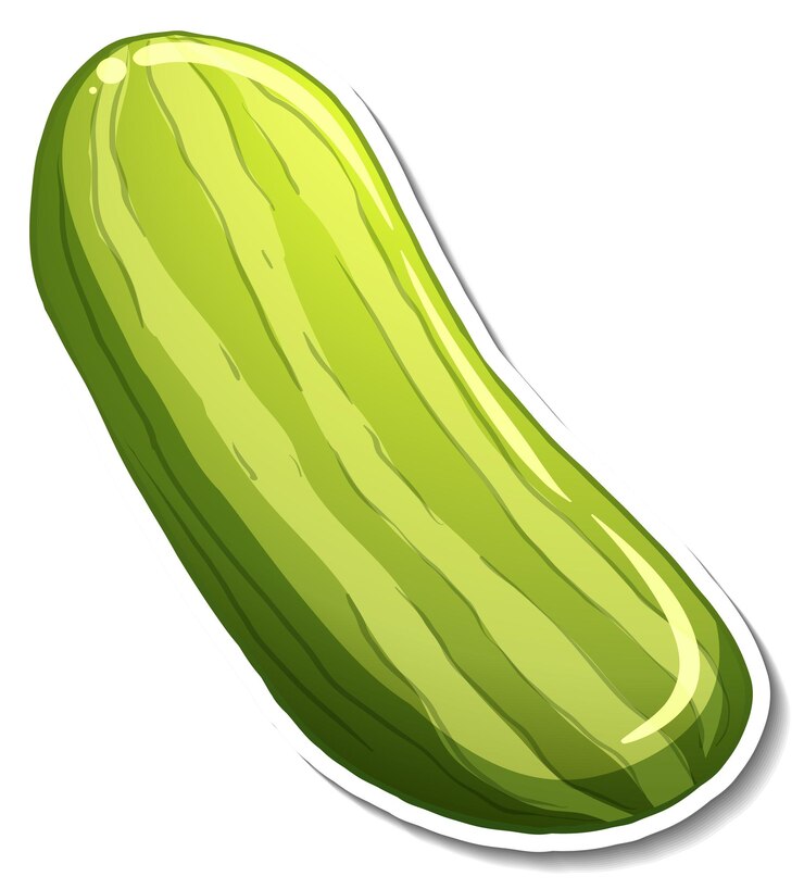 Free Vector cucumber sticker on white background