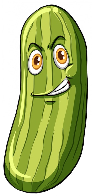 Free vector cucumber with a face