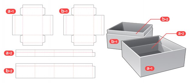 Cuff boxt die cut template design