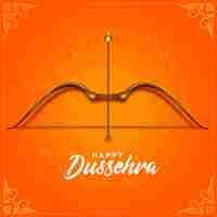 Free vector cultural happy dussehra bow and arrow festival greeting card