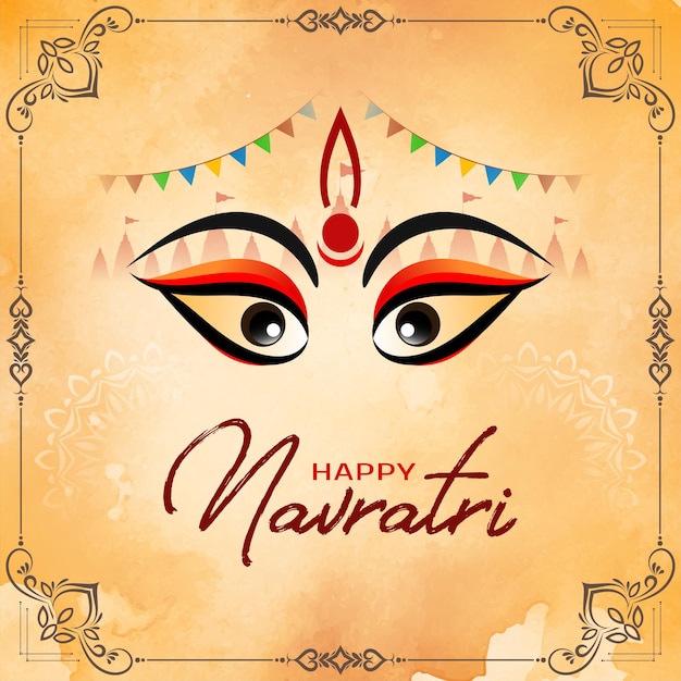 Free vector cultural happy navratri festival greeting background design vector