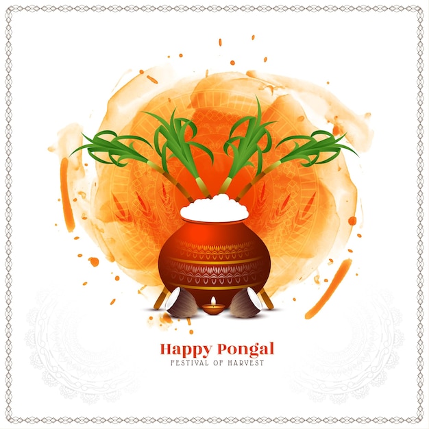 Культурный фестиваль happy pongal фон дизайн вектор