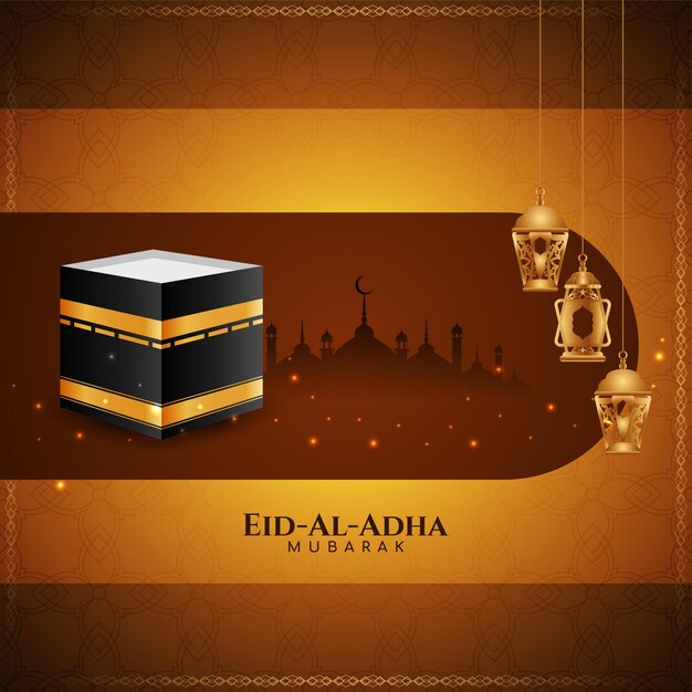 Cultural islamic Eid Al Adha mubarak greeting background design