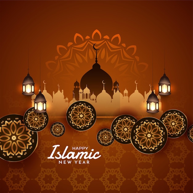 Free vector cultural muharram festival and islamic new year background vector