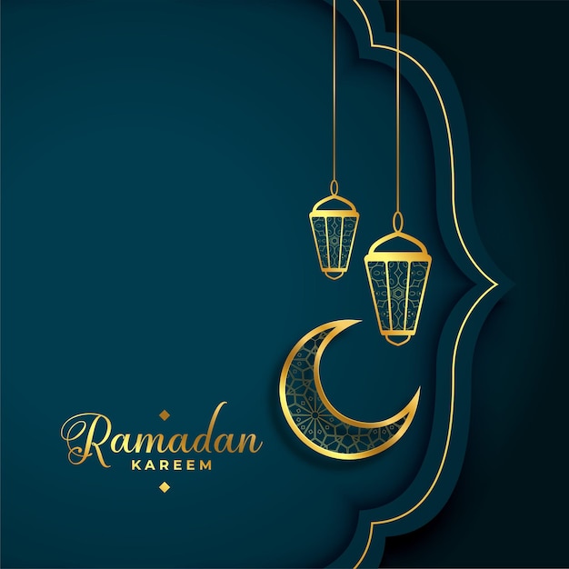 Cultural ramadan kareem golden greeting in islamic style