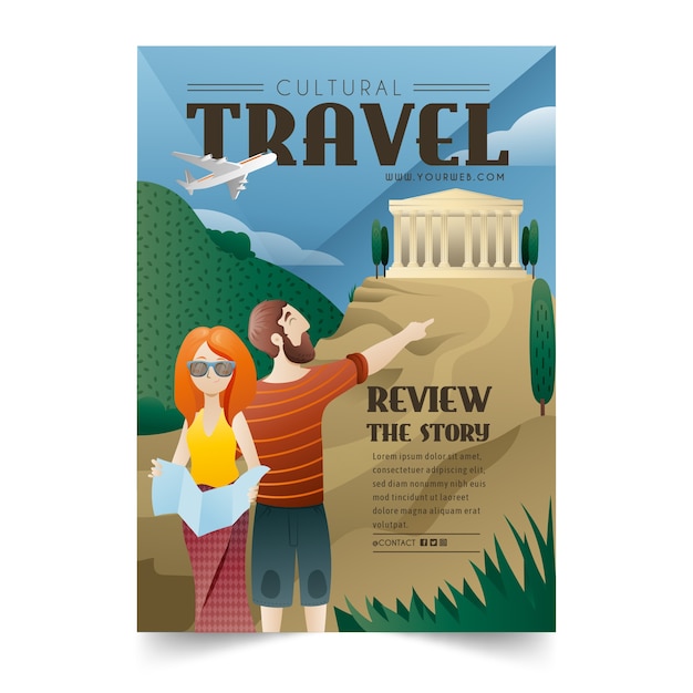 Cultural travelling poster template