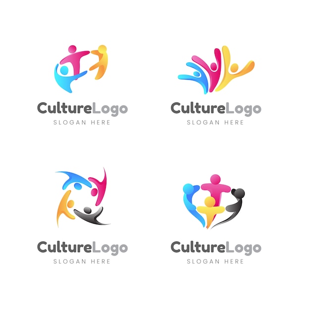 文化のロゴのデザイン テンプレート