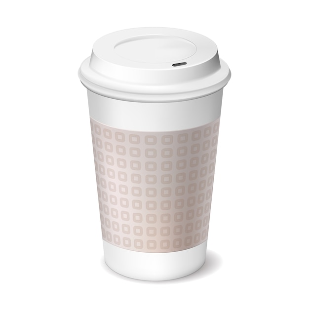 Бесплатное векторное изображение Чашка кофе на вынос с закрытой крышкой
