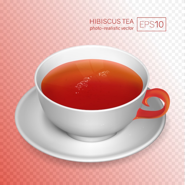 A cup of rose tea isolated on transparent background