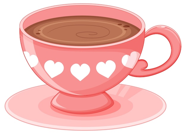 Free Vector a cup of tea in pink colour