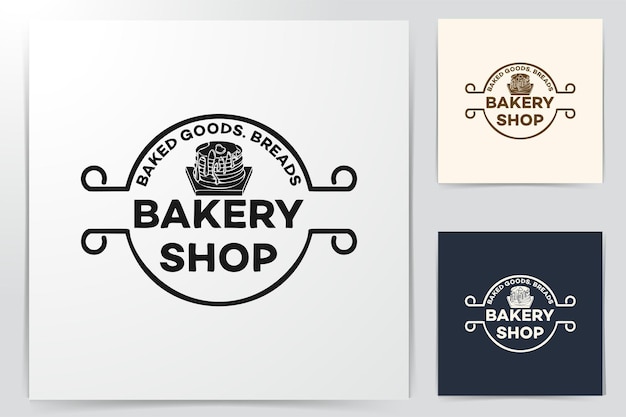Cupcake and chocolate melted, bakery logo Designs Inspiration Isolated on White Background