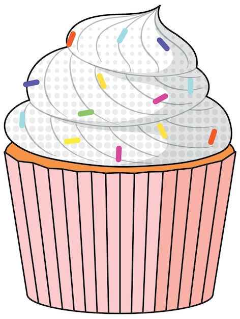 Free vector a cupcake on white background