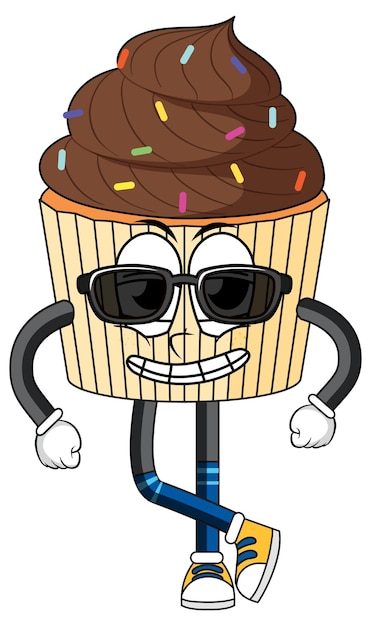 Free vector cupcake with arms and legs