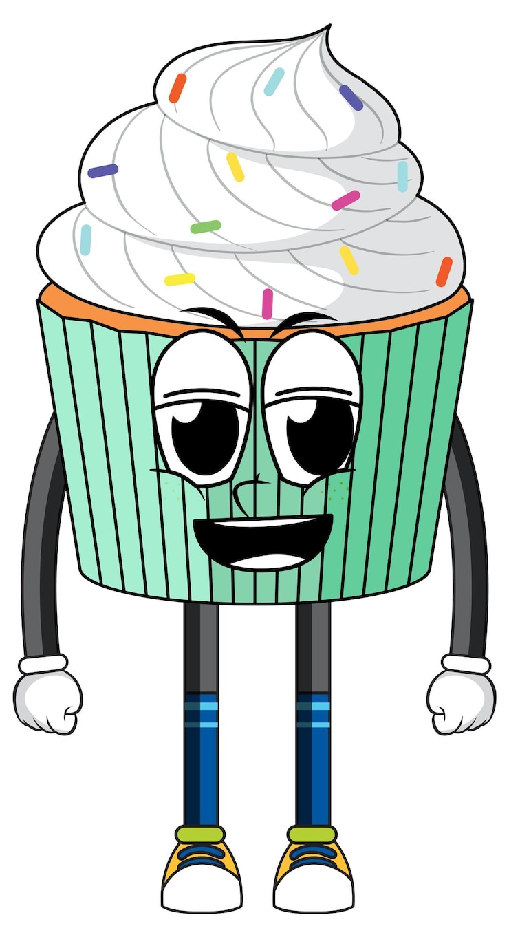 मुफ़्त वेक्टर cupcake with arms and legs