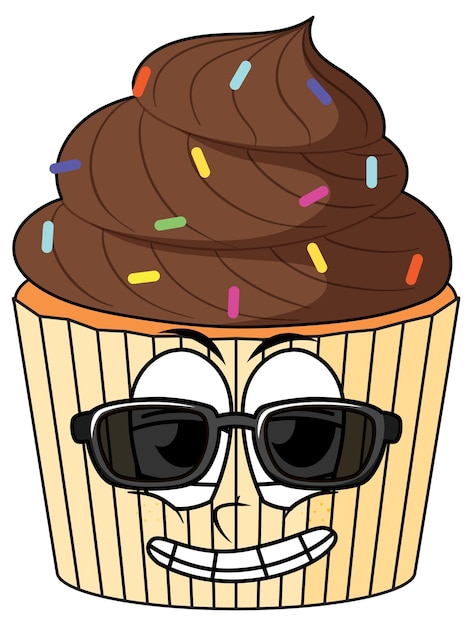 Free vector cupcake with brown cream