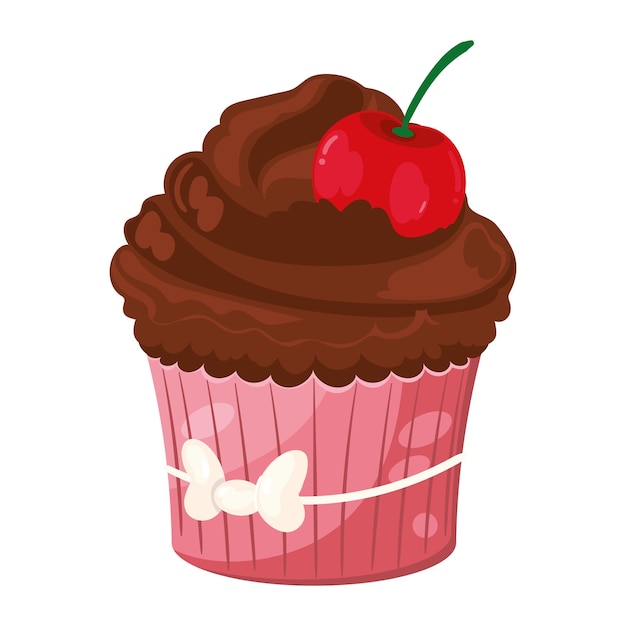 桜のアイコンデザインのカップケーキ